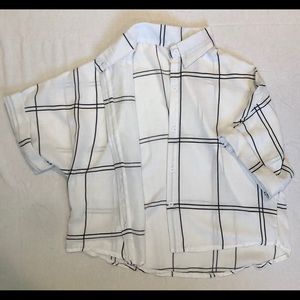 Cropped White Button-Up